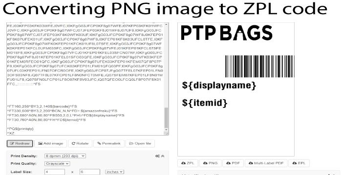 Converting PNG image to ZPL code